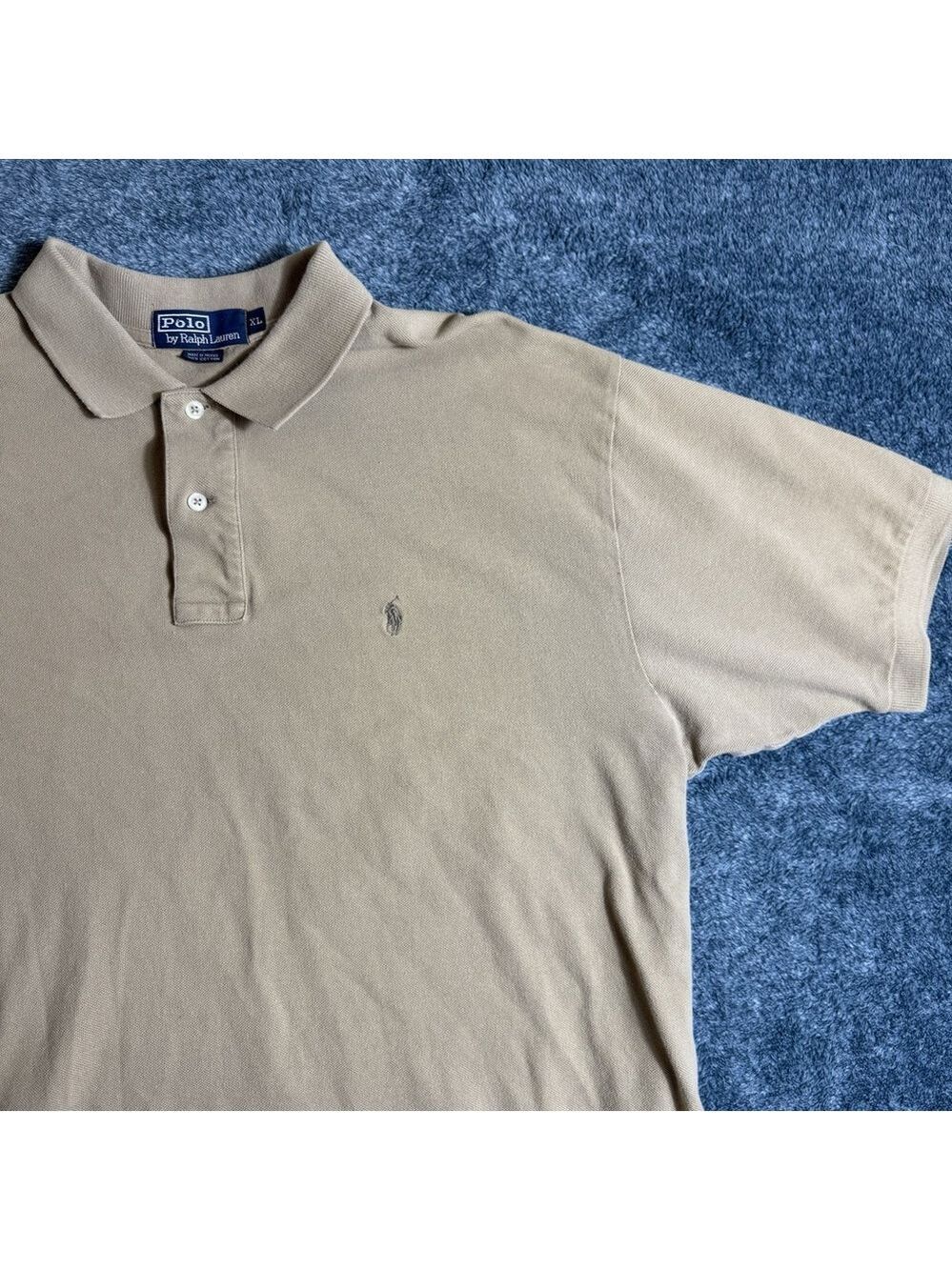 Polo Ralph Lauren Classic Little Pony Polo Shirt Tan Adult Men's Size XL